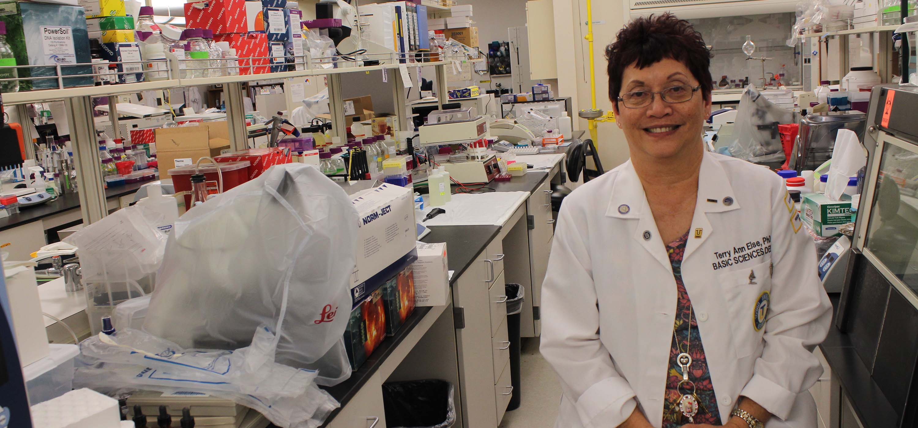 Dr. Terry Else in the research lab. 