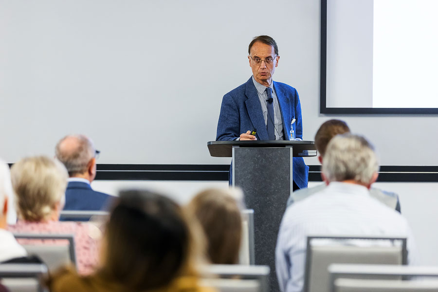 A Touro Nevada researcher faculty member gives a presentation during Research Day