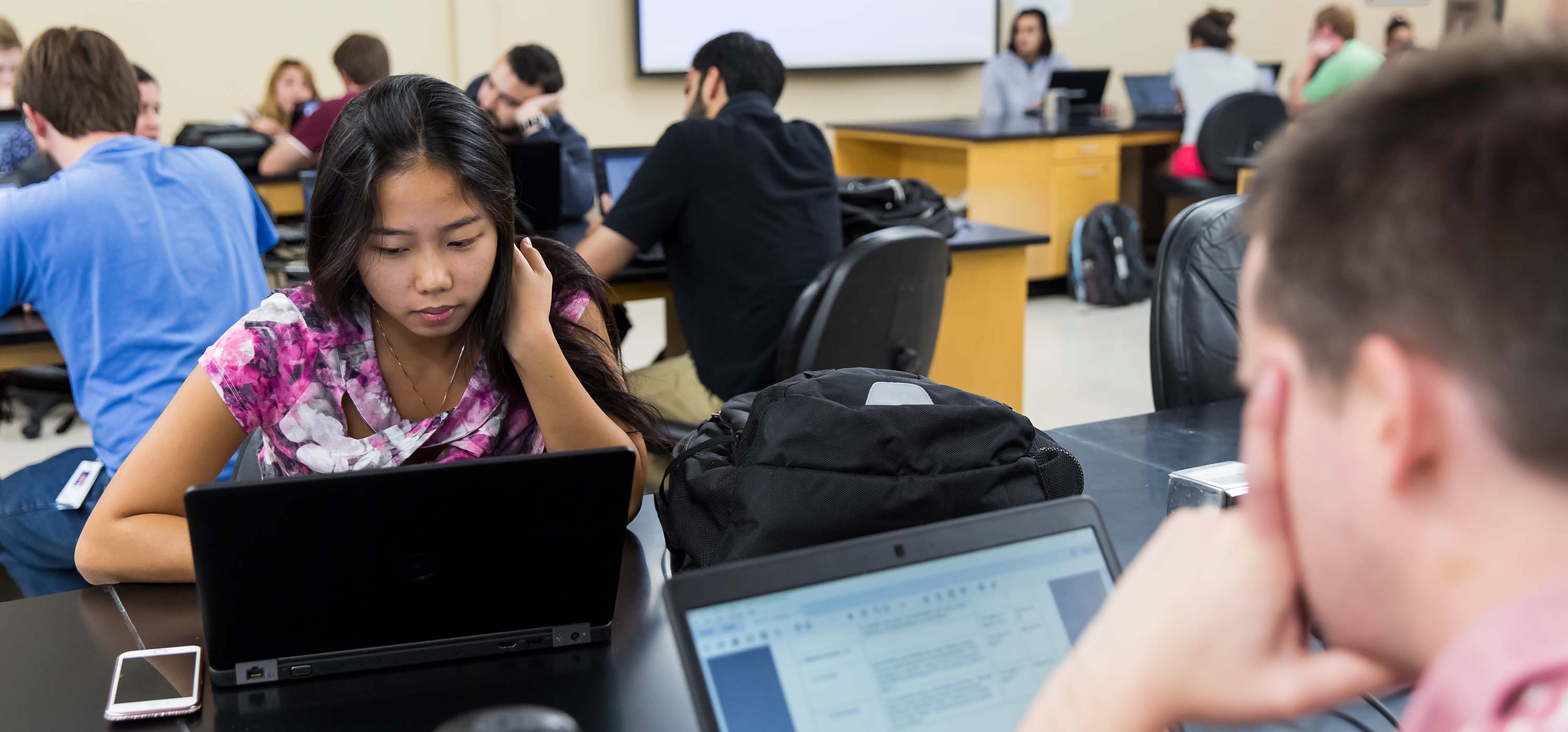 Students in a classroom. 