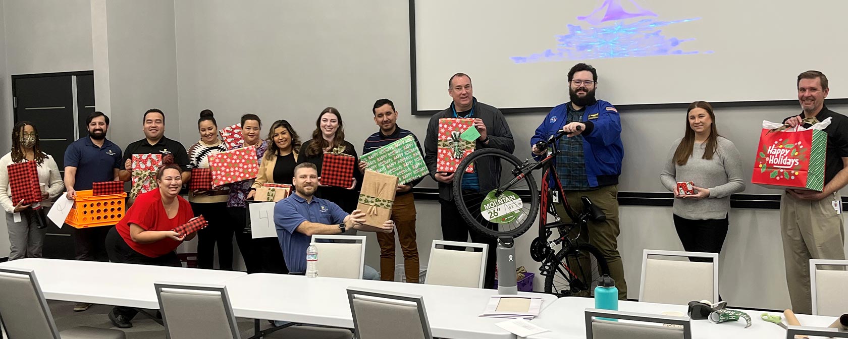 Touro Nevada employees gathered to wrap the holiday gifts for this years toy drive.