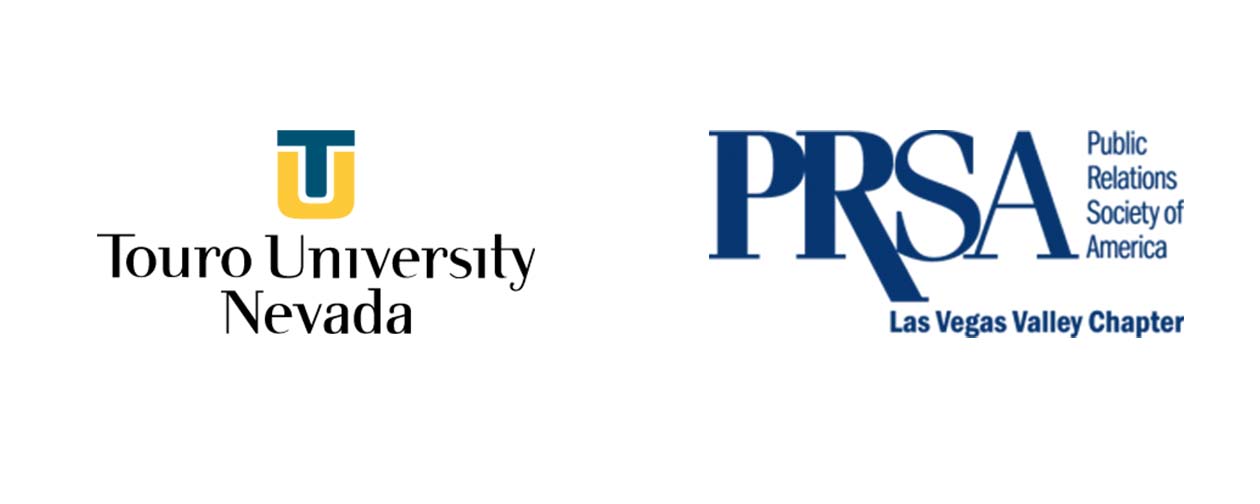Touro University Nevada logo (left), PRSA - Public Relations Society of America’s logo (right)