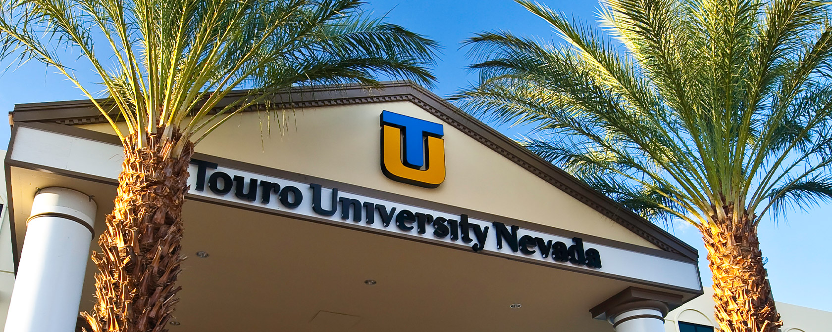 Touro University Nevada’s annual Research Day was held virtually this year, shown here: Touro University Nevada’s Building Exterior
