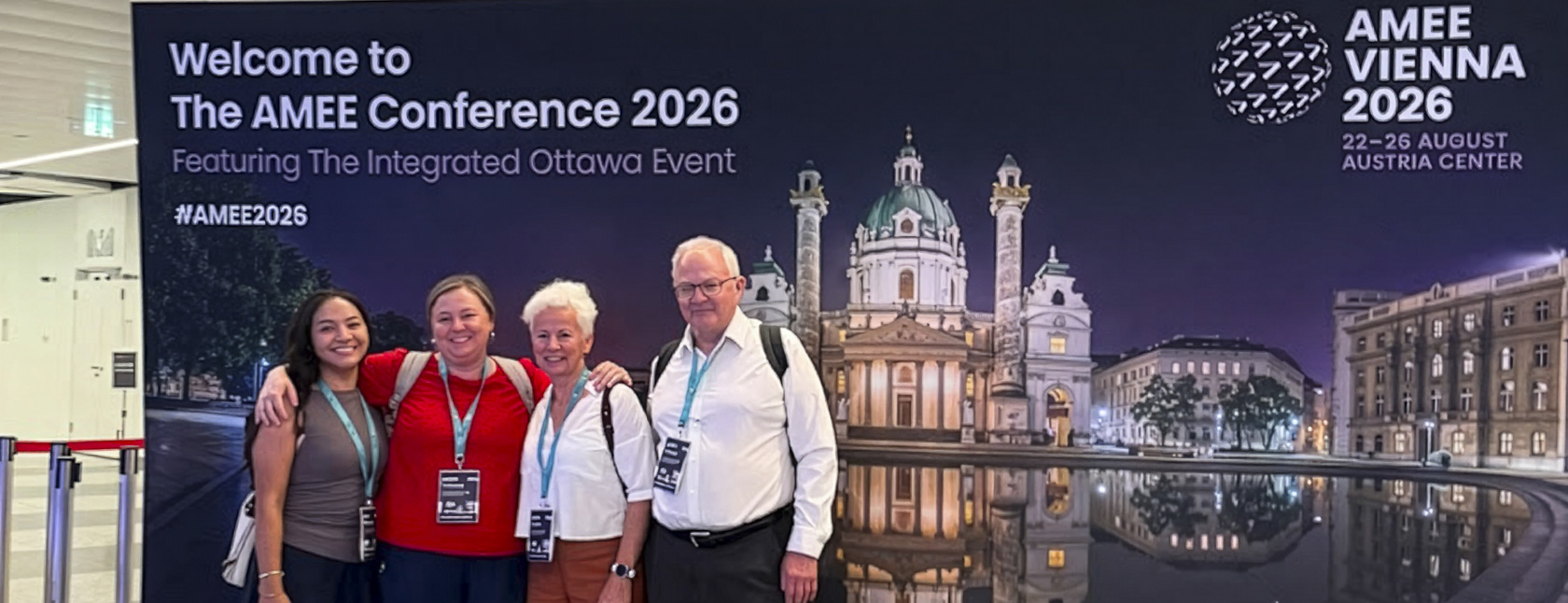 College of Osteopathic Medicine faculty at the AMEE Conference 2026, featuring the Integrated Ottawa Event, held at the Austria Center in Vienna.